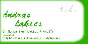 andras lakics business card